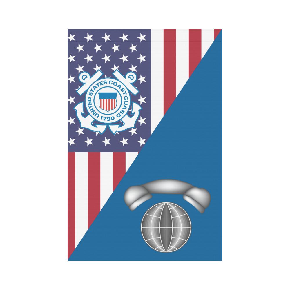 US Coast Guard Information Systems Technician IT Garden Flag/Yard Flag 12 inches x 18 inches-GDFlag-USCG-Rate-Veterans Nation
