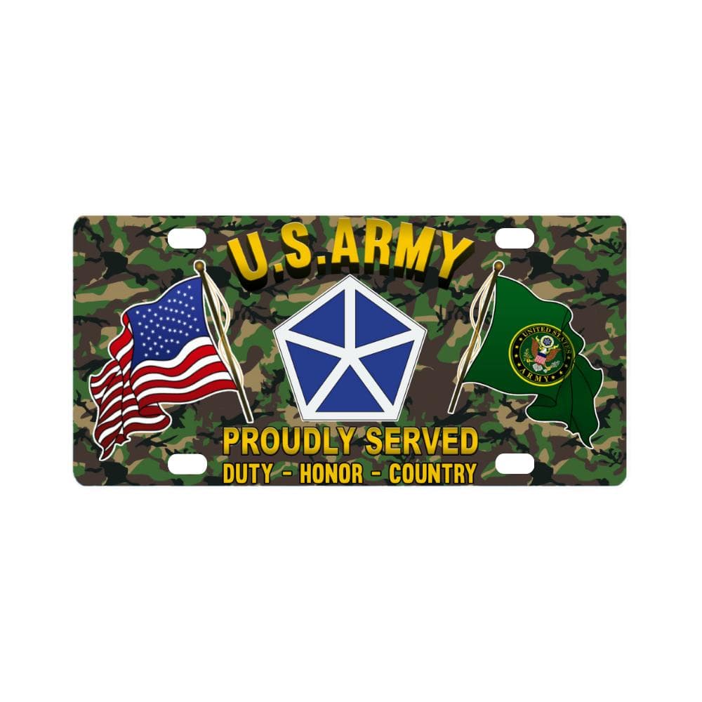 US ARMY 5TH CORPS- Classic License Plate-LicensePlate-Army-CSIB-Veterans Nation