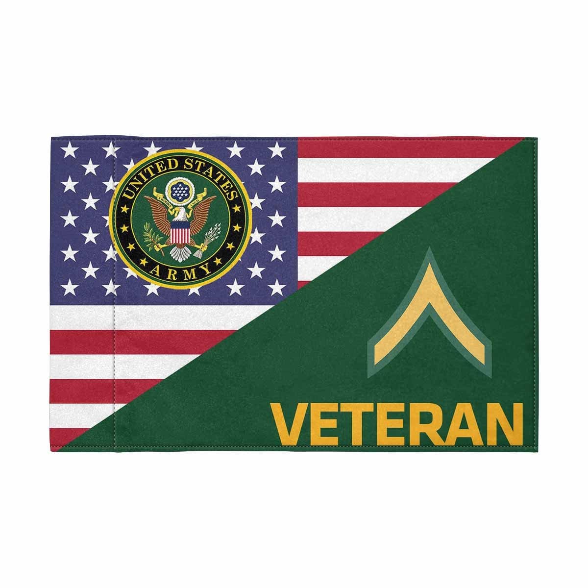 US Army E-2 Veteran Motorcycle Flag 9" x 6" Twin-Side Printing D01-MotorcycleFlag-Army-Veterans Nation