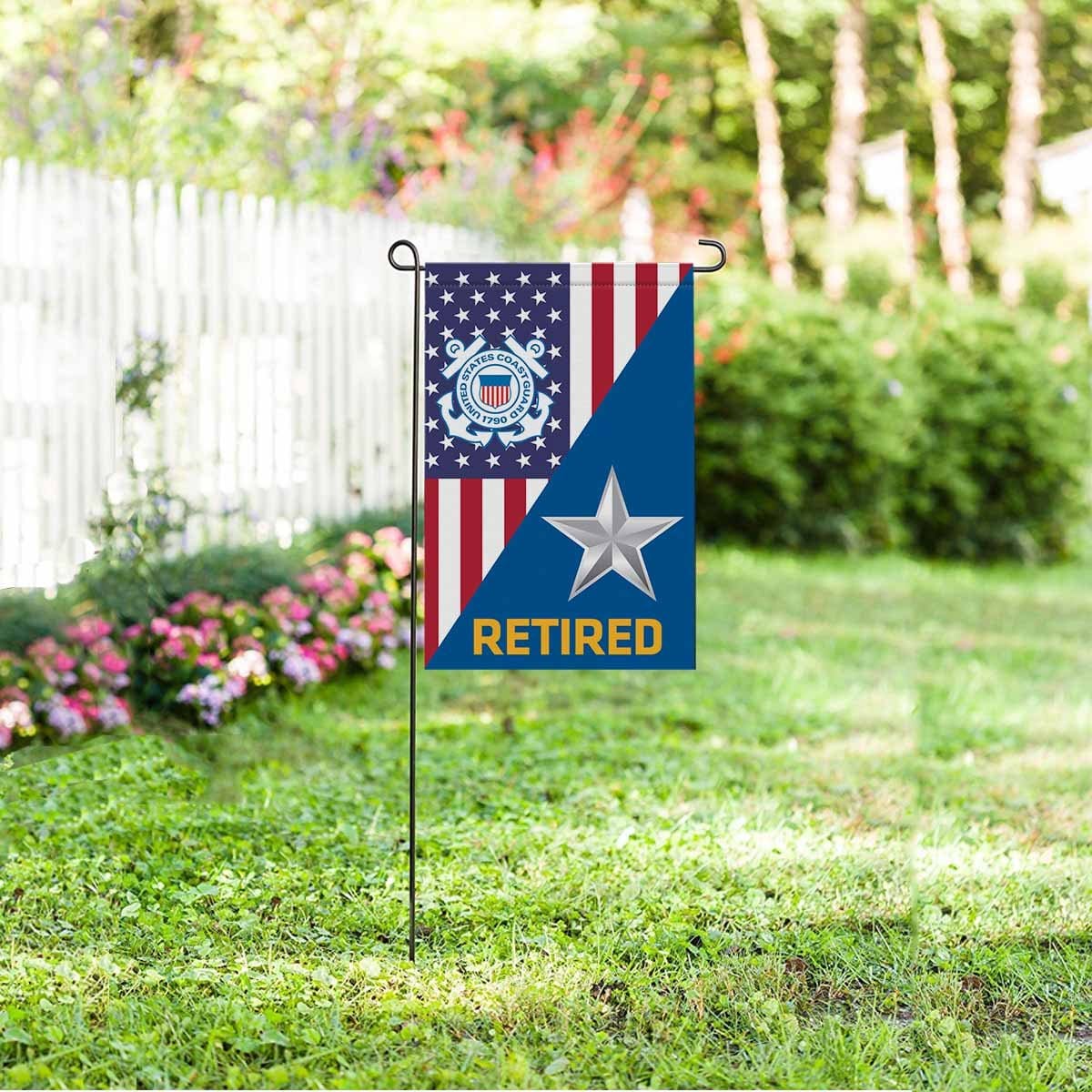 US Coast Guard O-7 Rear Admiral Lower Half O7 DRML Flag Officer Ranks Retired Garden Flag 12'' x 18'' Twin-Side Printing Retired Garden Flag 12" x 18"-Garden Flag-Veterans Nation