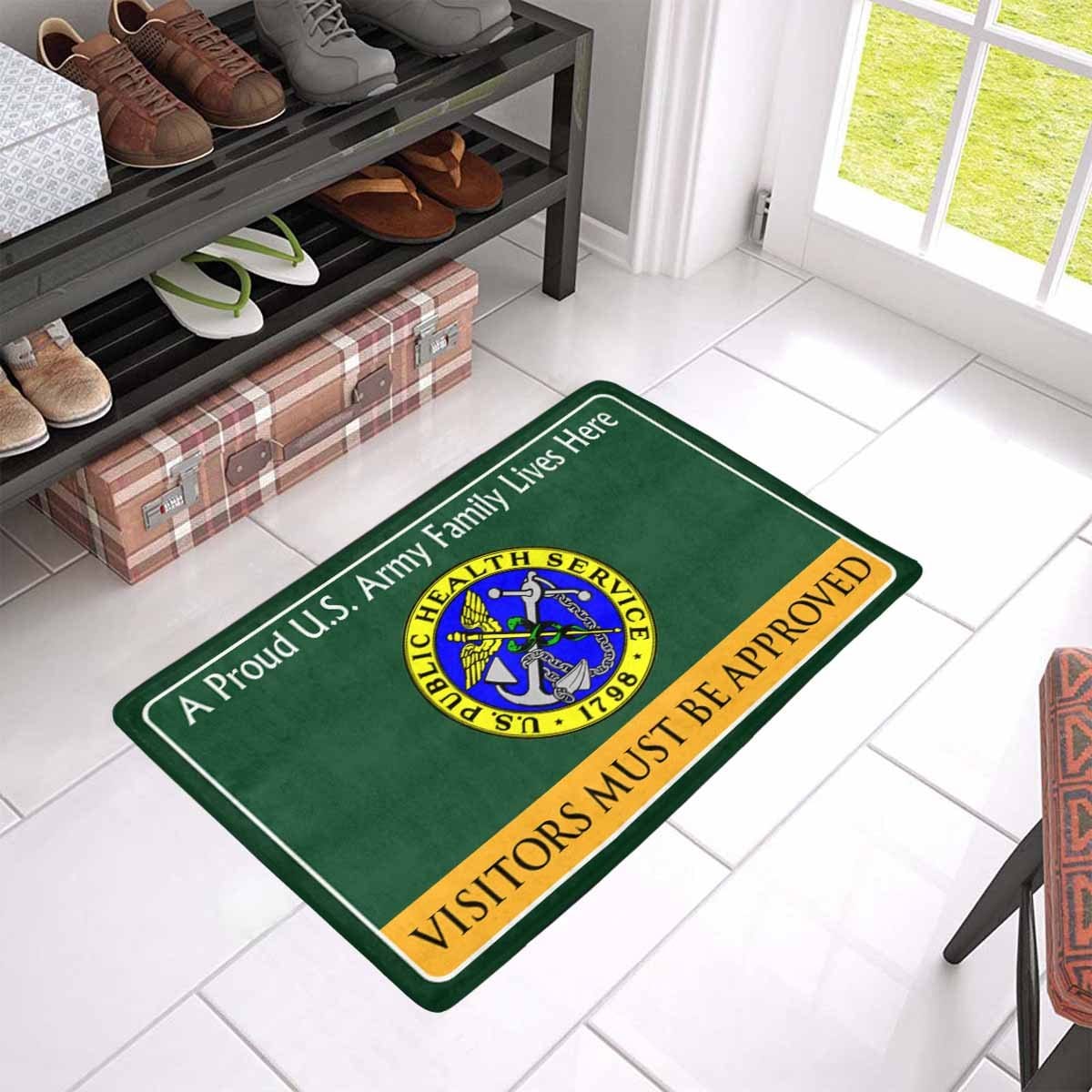 US Army Public Health Service Family Doormat - Visitors must be approved Doormat (23.6 inches x 15.7 inches)-Doormat-Army-Branch-Veterans Nation