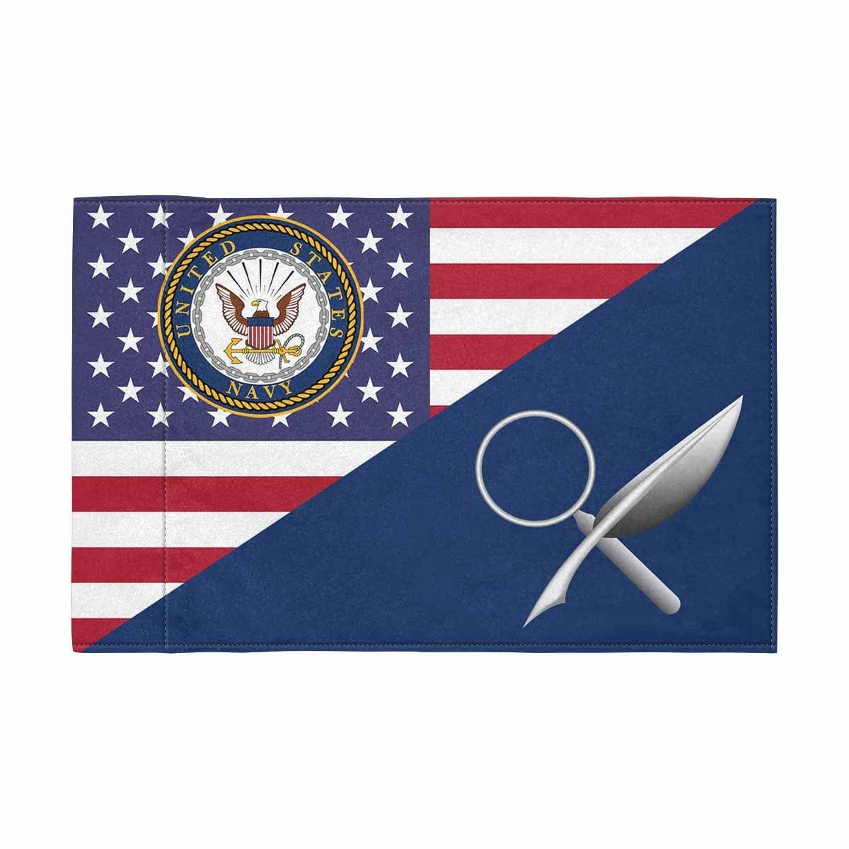 US Navy Intelligence Specialist Navy IS Motorcycle Flag 9" x 6" Twin-Side Printing D01-MotorcycleFlag-Navy-Veterans Nation