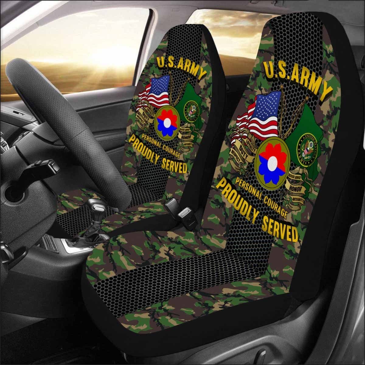 US Army 9th Infantry Division Car Seat Covers (Set of 2)-SeatCovers-Army-CSIB-Veterans Nation