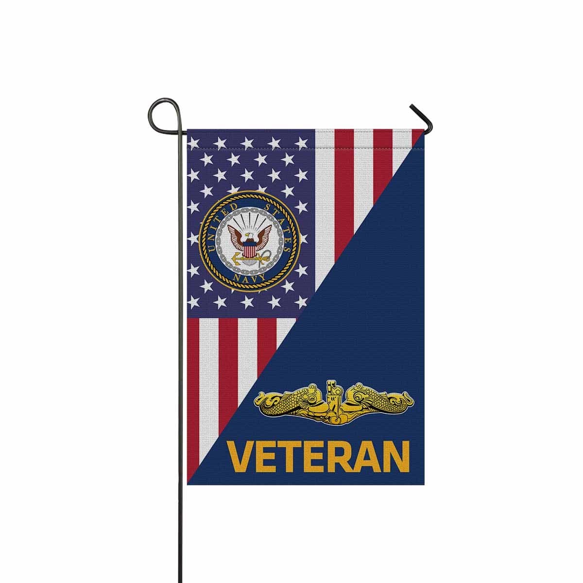 US Navy Submarine Officer Veteran Garden Flag/Yard Flag 12 inches x 18 inches Twin-Side Printing-GDFlag-Navy-Badge-Veterans Nation