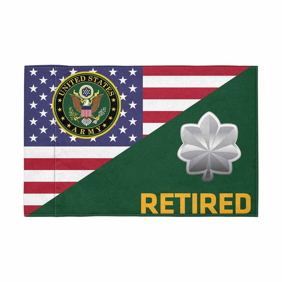 US Army O-5 Retired Motorcycle Flag 9" x 6" Twin-Side Printing D01-MotorcycleFlag-Army-Veterans Nation