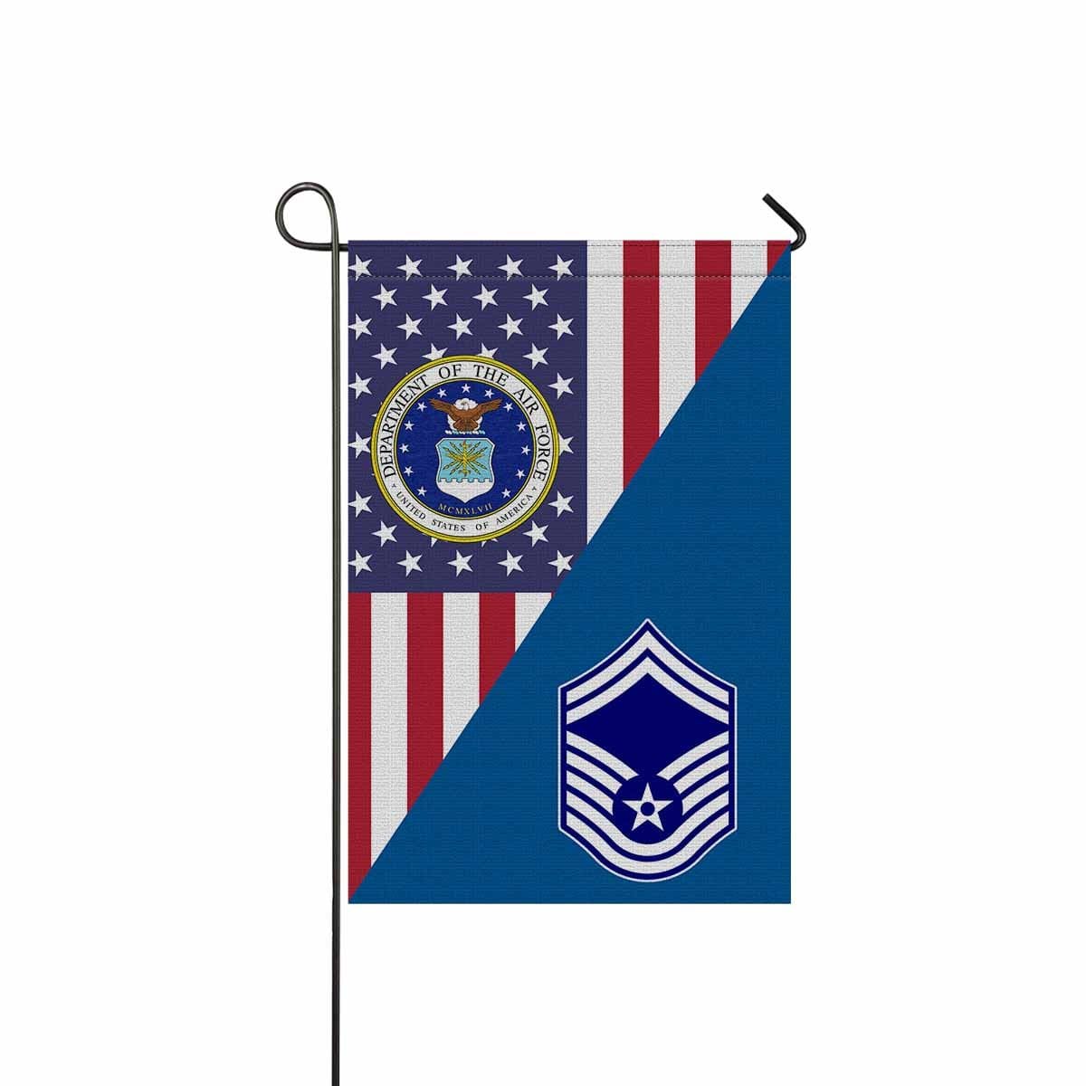 US Air Force E-8 Senior Master Sergeant SMSgt E8 Noncommissioned Officer Garden Flag/Yard Flag 12 inches x 18 inches Twin-Side Printing-GDFlag-USAF-Ranks-Veterans Nation