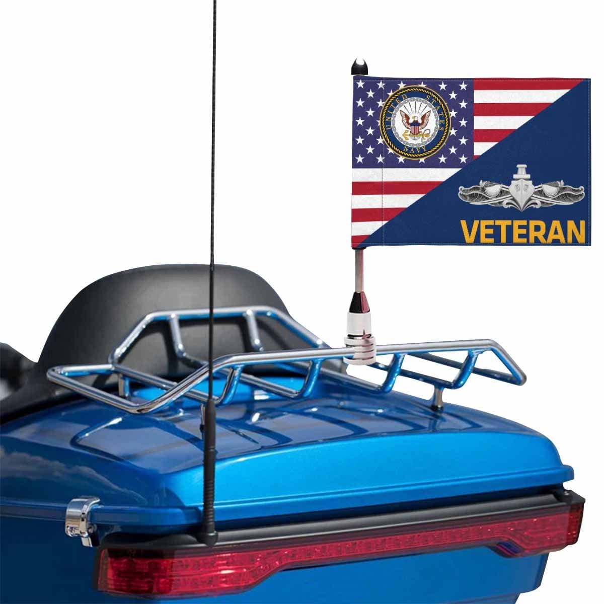US Navy Surface Warfare Enlisted Badge Veteran Motorcycle Flag 9" x 6" Twin-Side Printing D01-MotorcycleFlag-Navy-Veterans Nation