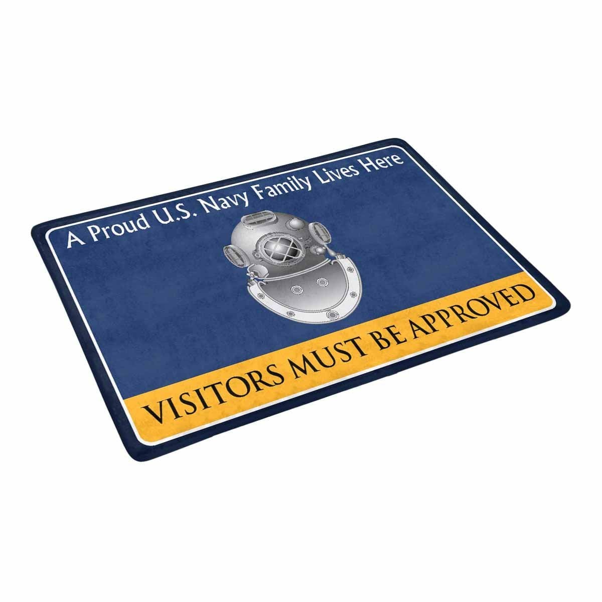 Navy Diver Navy ND Family Doormat - Visitors must be approved (23,6 inches x 15,7 inches)-Doormat-Navy-Rate-Veterans Nation