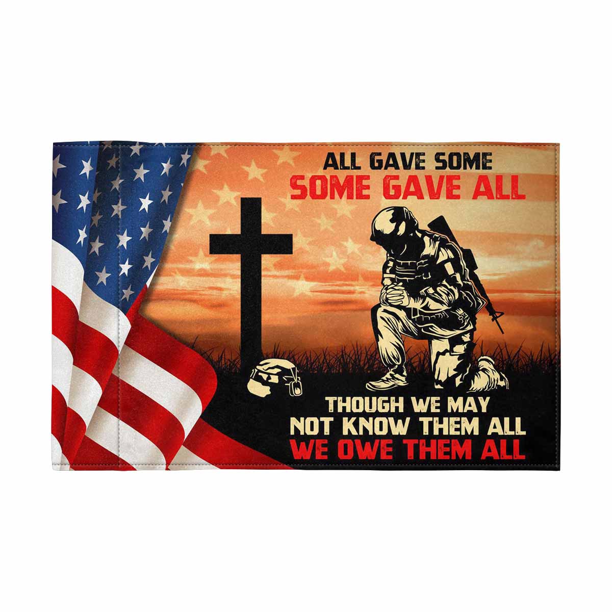 Motorcycle Flag 9_ x 6_ - ALL GAVE SOME SOME GAVE ALL THOUGH WE MAY NOT KNOW THEM ALL WE OWE THEM ALL Motorcycle Flag 9" x 6"(Each Piece With Different Printing）-Garden Flag-Veterans Nation