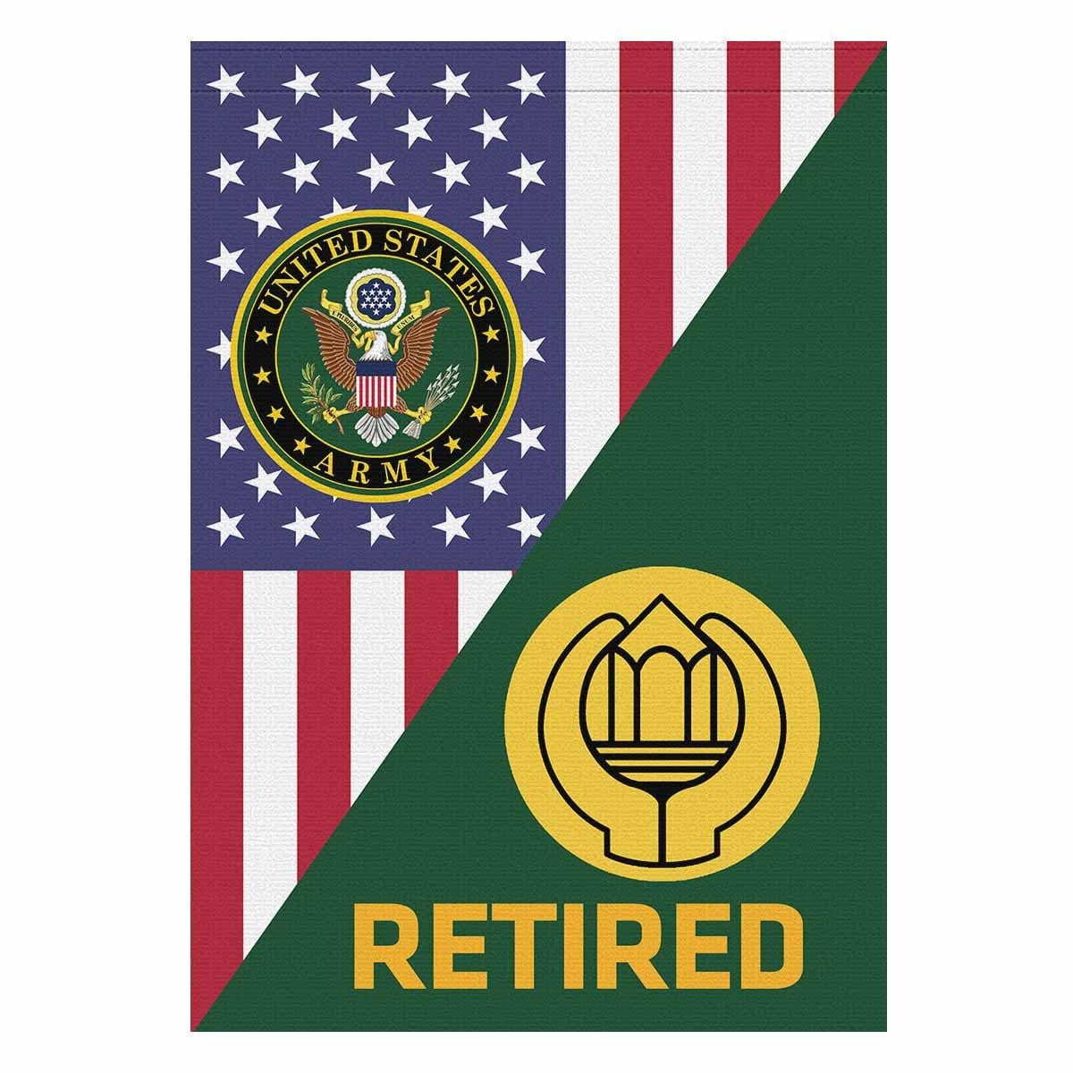 US Army Chaplain Assistant Retired House Flag 28 Inch x 40 Inch Twin-Side Printing-HouseFlag-Army-Branch-Veterans Nation