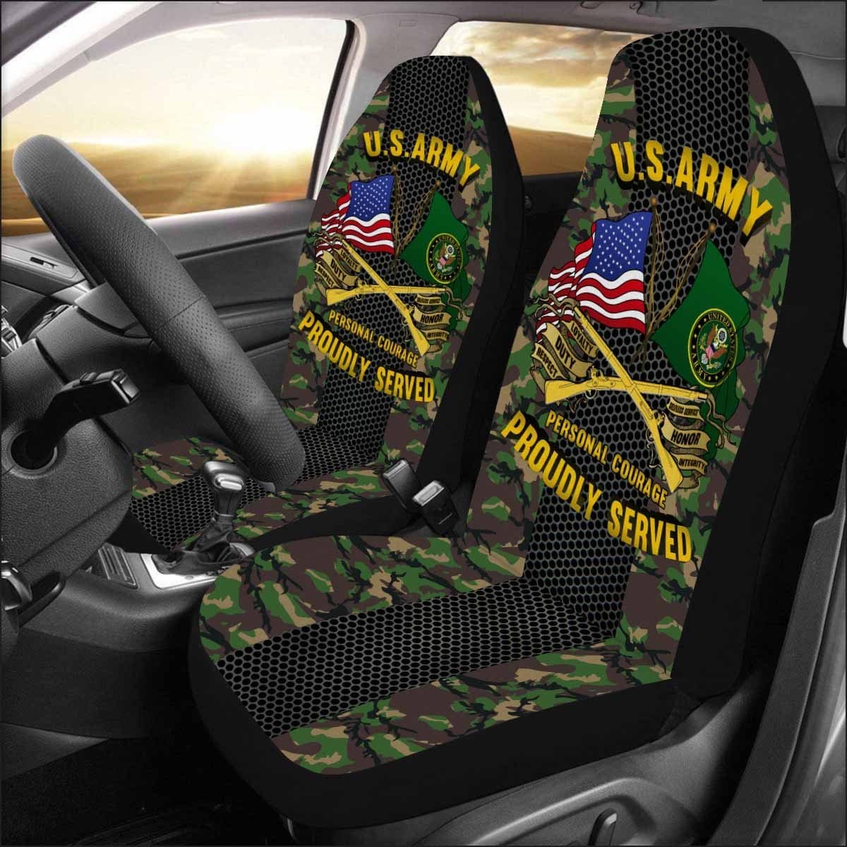 U.S. Army Infantry Car Seat Covers (Set of 2)-SeatCovers-Army-Branch-Veterans Nation