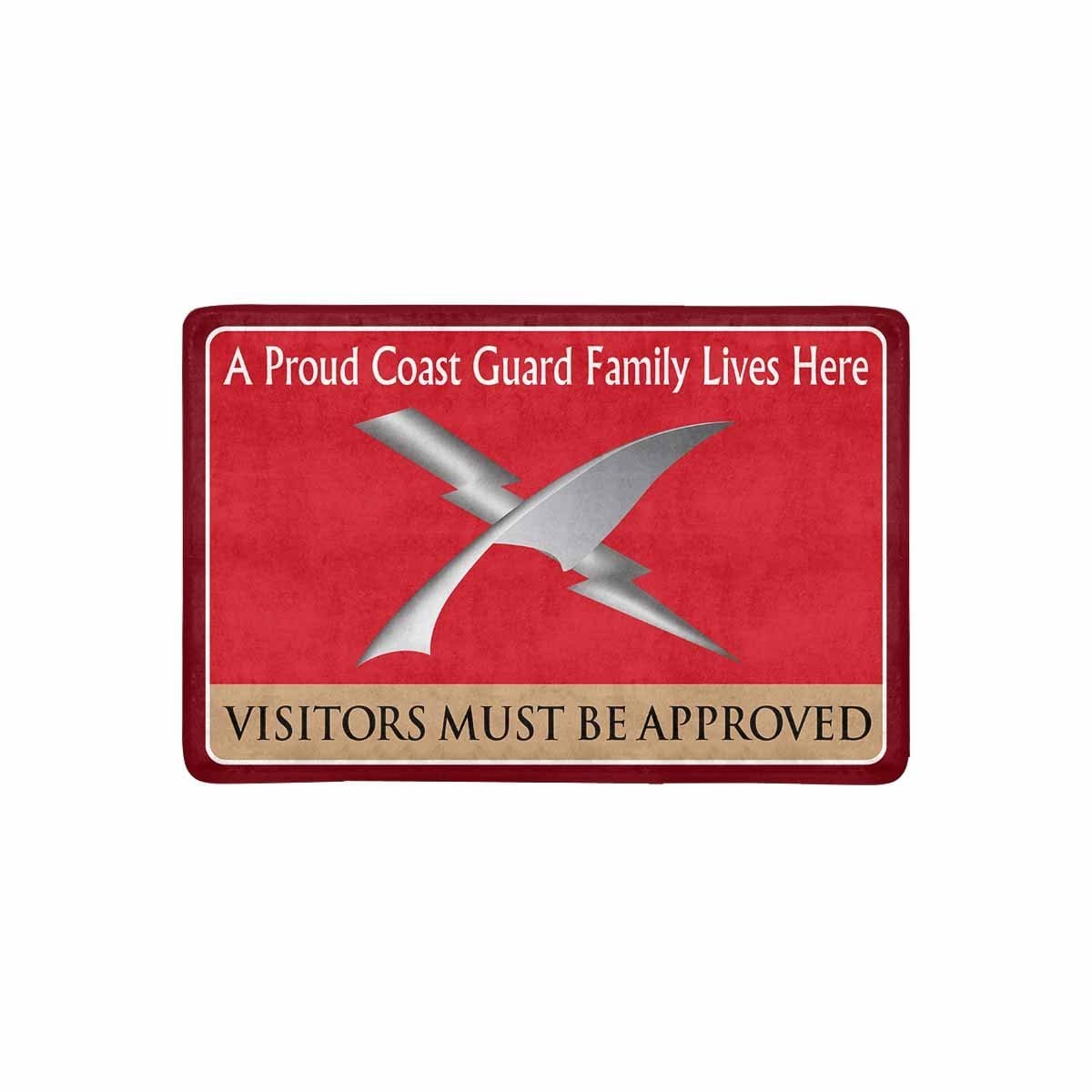 US Coast Guard Intelligence Specialist IS Logo Family Doormat - Visitors must be approved (23.6 inches x 15.7 inches)-Doormat-USCG-Rate-Veterans Nation
