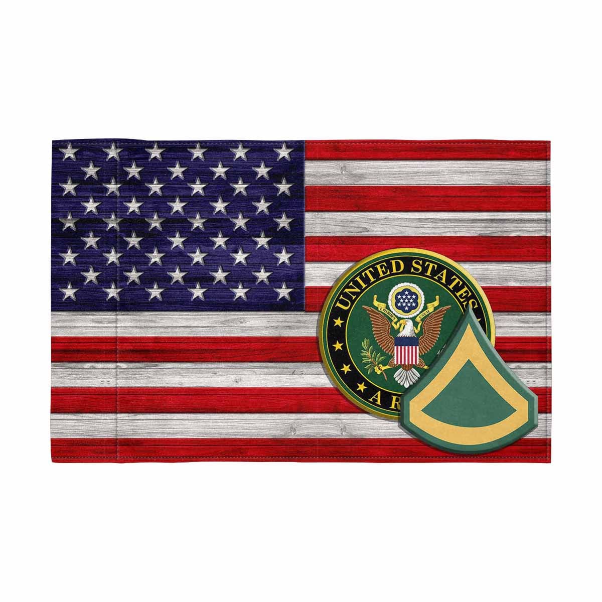 US Army E-3 Motorcycle Flag 9" x 6" Twin-Side Printing D02-Garden Flag-Veterans Nation