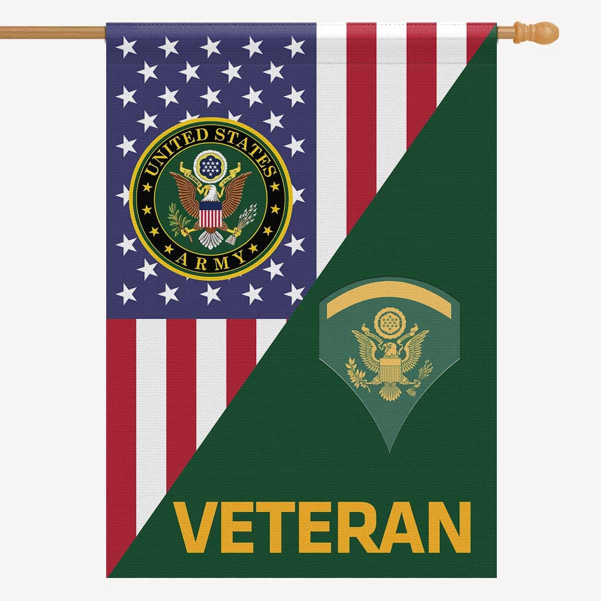 US Army E-5 SPC E5 SP5 Specialist 5 Specialist 2nd Class Veteran House Flag 28 inches x 40 inches 2-Side Printing-HouseFlag-Army-Ranks-Veterans Nation