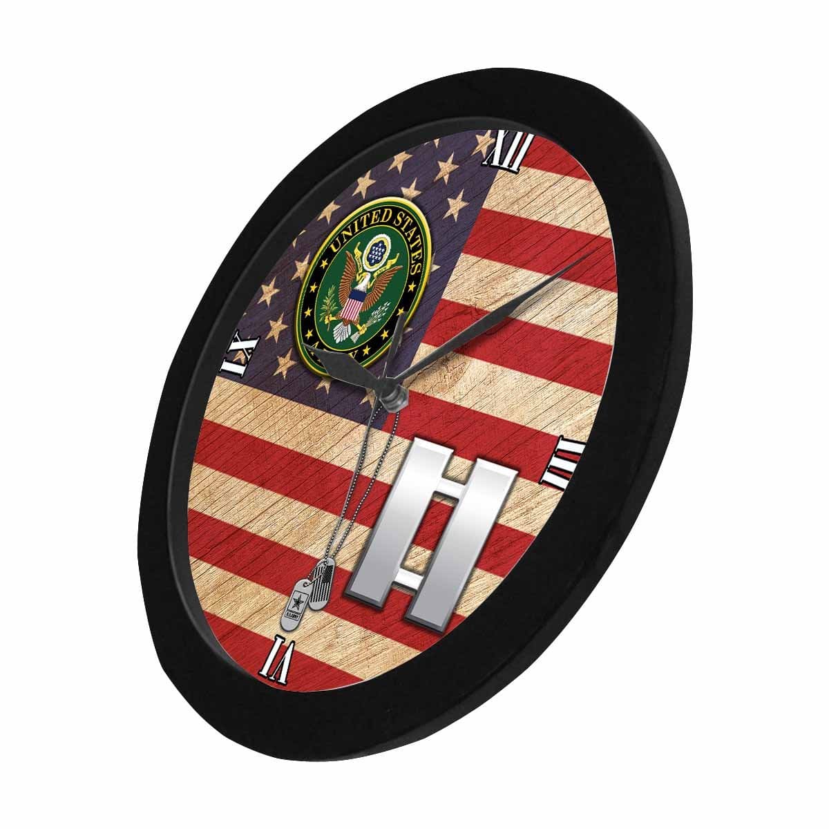 US Army O-3 Captain O3 CPT Wall Clock-WallClocks-Army-Ranks-Veterans Nation