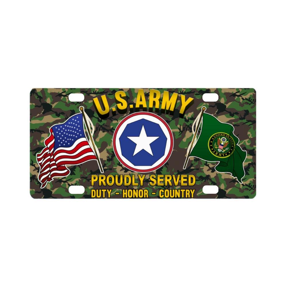 US ARMY 9TH SUPPORT COMMAND- Classic License Plate-LicensePlate-Army-CSIB-Veterans Nation