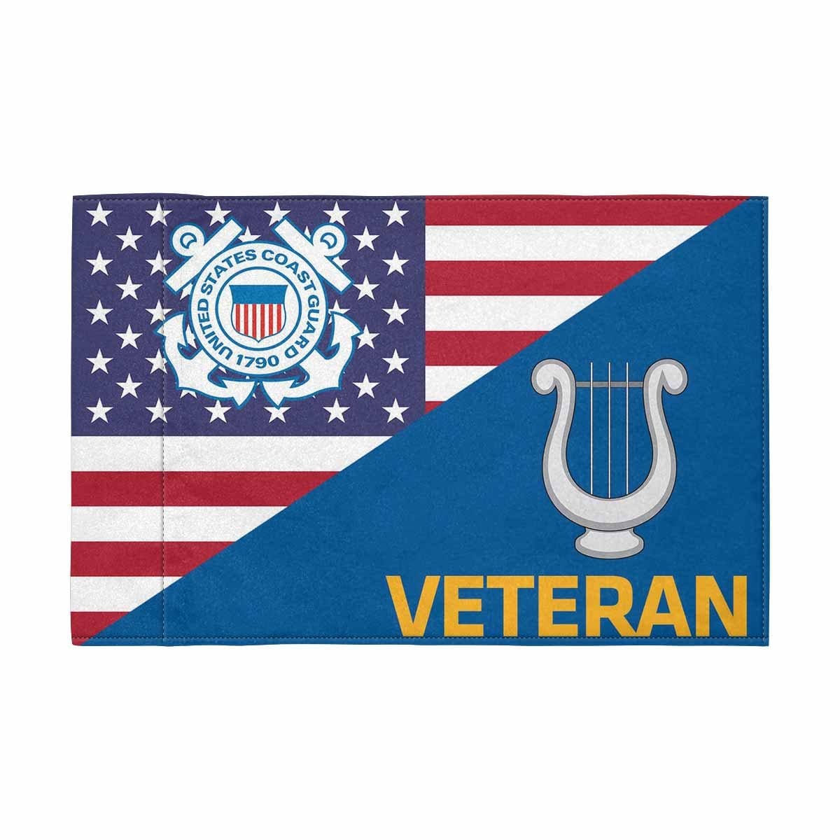 USCG MU Veteran Motorcycle Flag 9" x 6" Twin-Side Printing D01-MotorcycleFlag-USCG-Veterans Nation