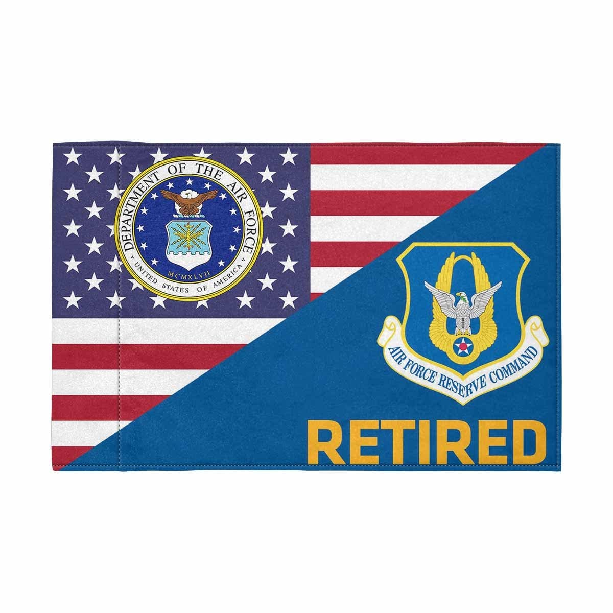 US Air Force Reserve Command Retired Motorcycle Flag 9" x 6" Twin-Side Printing D01-MotorcycleFlag-USAF-Veterans Nation