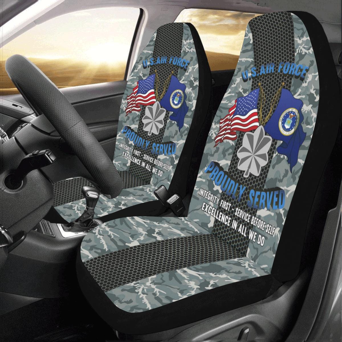 US Air Force O-5 Lieutenant Colonel Lt Co O5 Field Car Seat Covers (Set of 2)-SeatCovers-USAF-Ranks-Veterans Nation