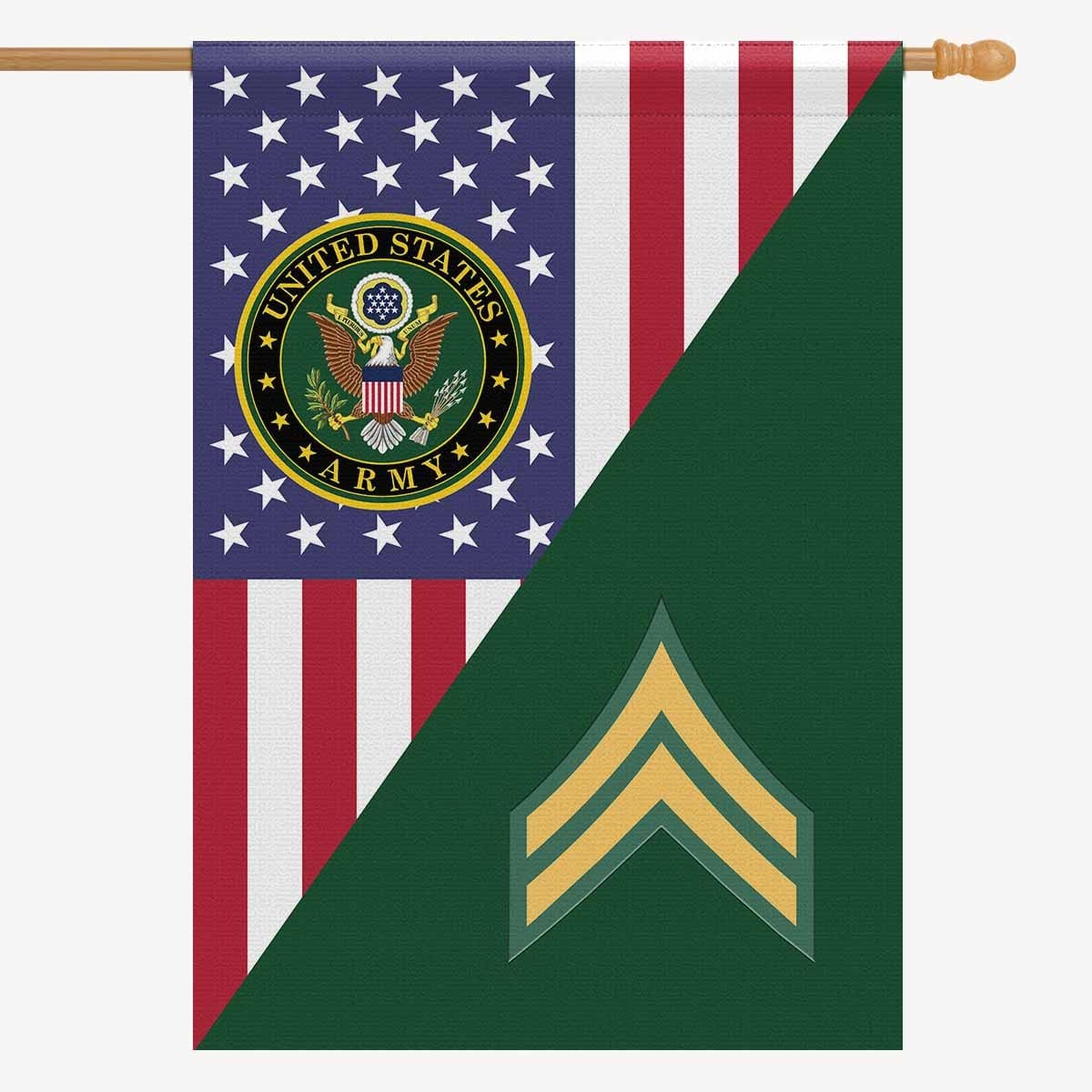 US Army E-4 Corporal E4 CPL House Flag 28 Inch x 40 Inch 2-Side Printing-HouseFlag-Army-Ranks-Veterans Nation