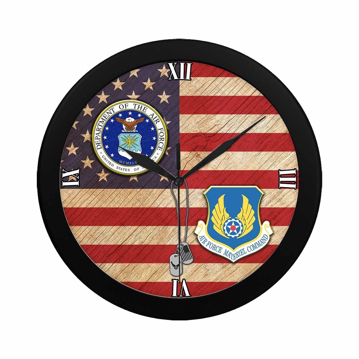 US Air Force Materiel Command Wall Clock-WallClocks-USAF-Shield-Veterans Nation
