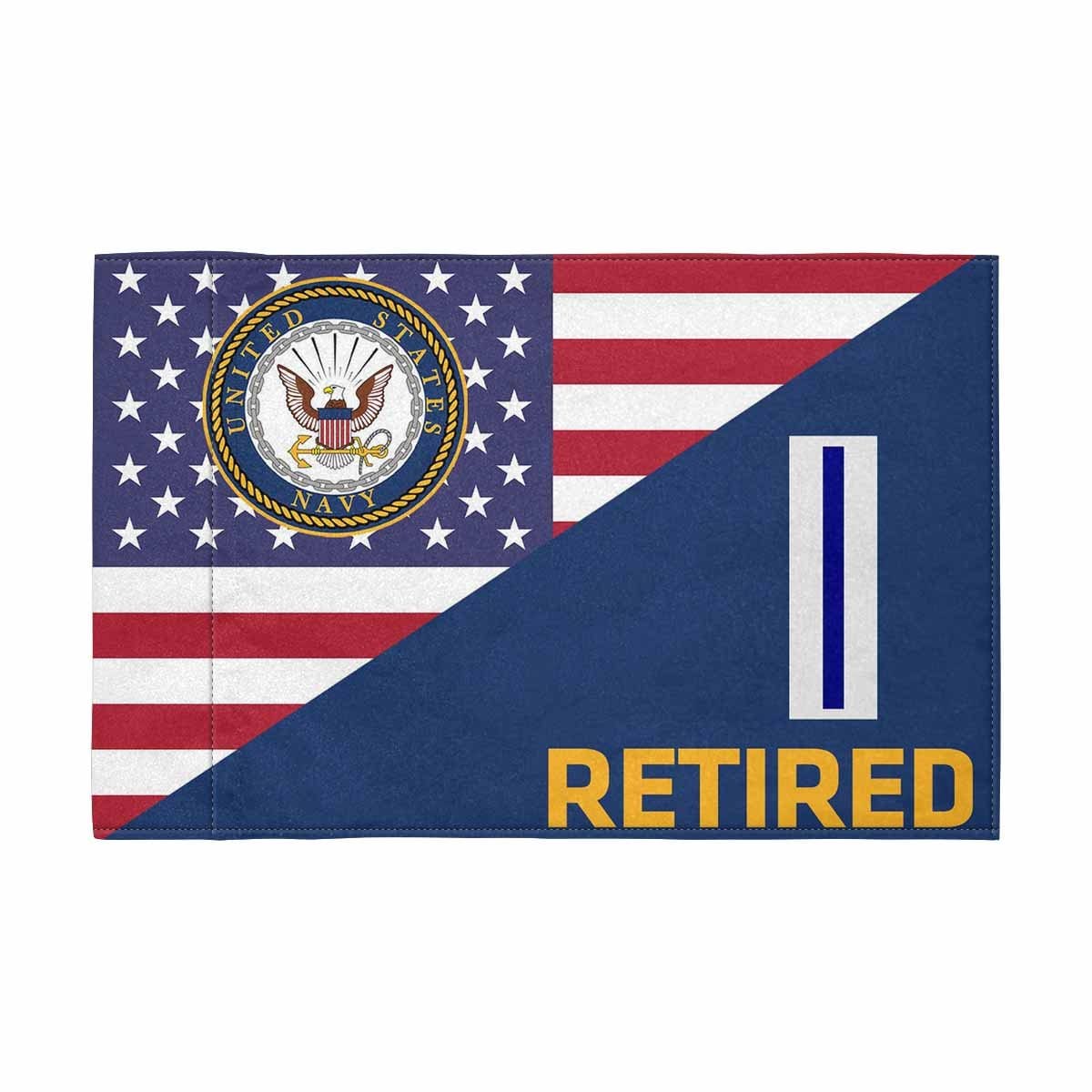 US Navy W-5 Retired Motorcycle Flag 9" x 6" Twin-Side Printing D01-MotorcycleFlag-Navy-Veterans Nation