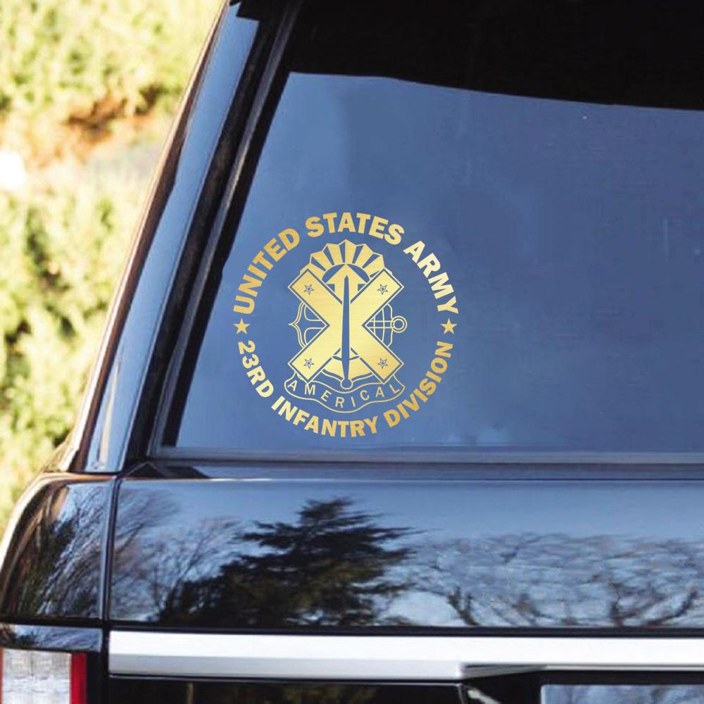US Army 23rd Infantry Division Unit Crest Clear Stickers-Decal-Army-CSIB-Veterans Nation