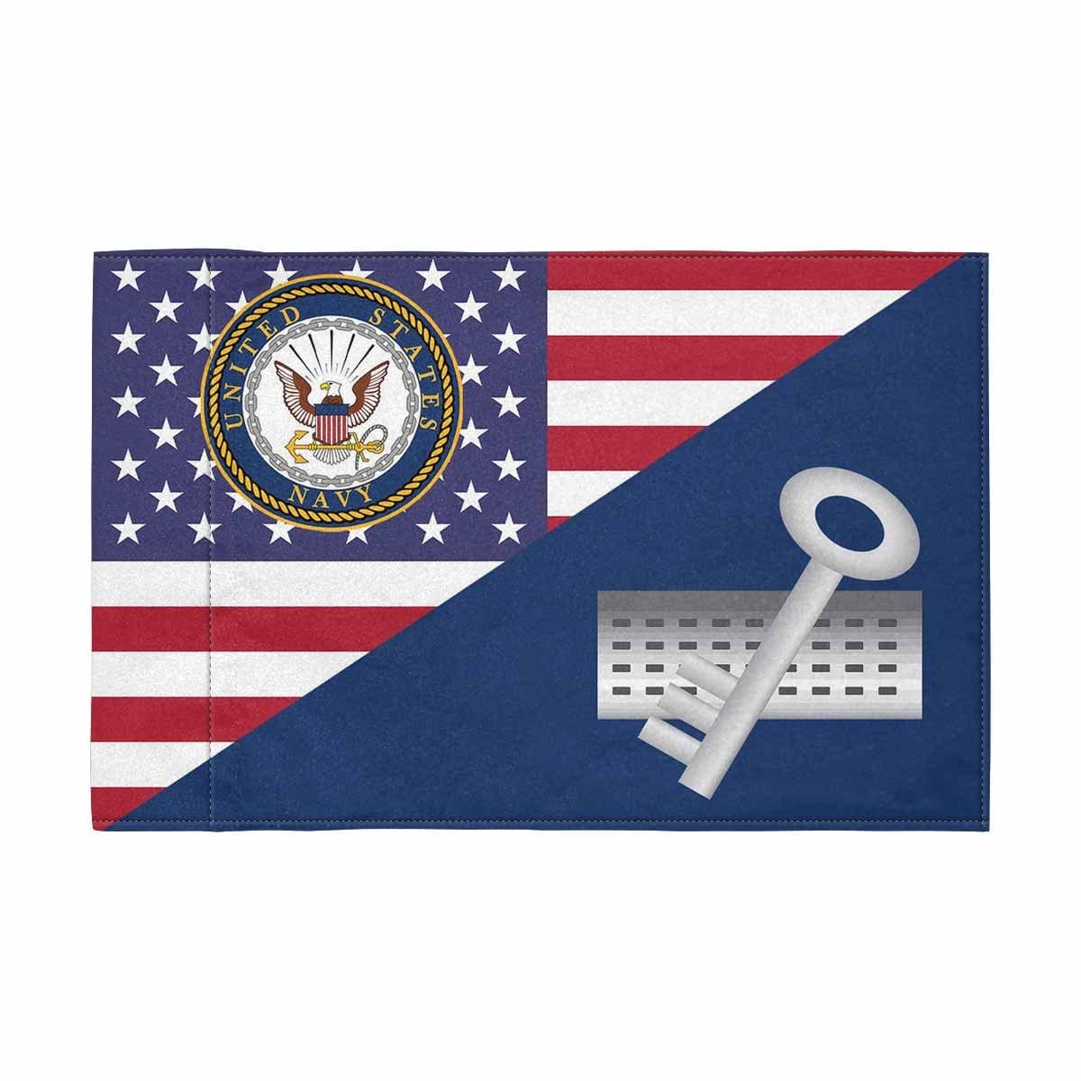 US Navy Disbursing Clerk Navy DK Motorcycle Flag 9" x 6" Twin-Side Printing D01-MotorcycleFlag-Navy-Veterans Nation