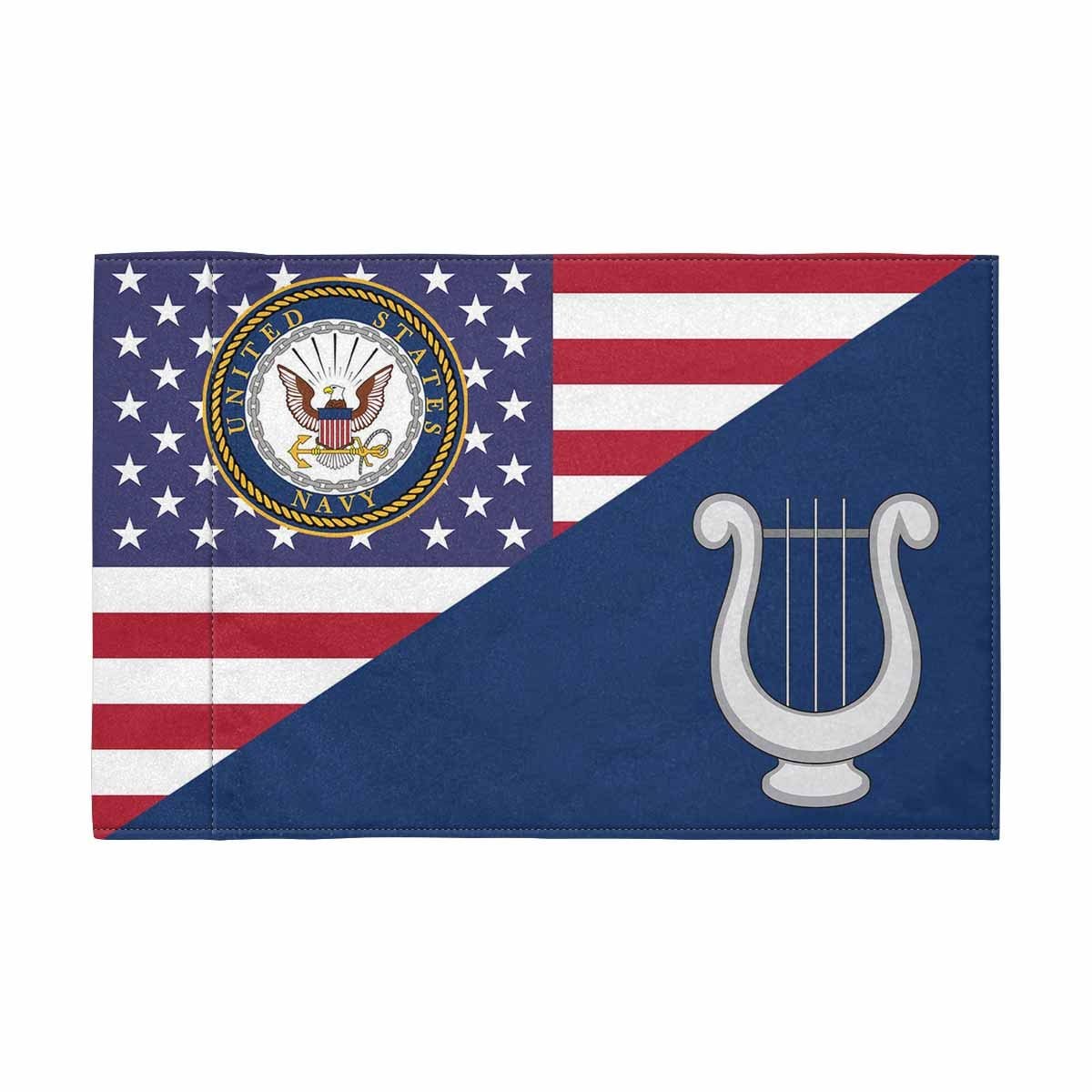 US Navy Musician Navy MU Motorcycle Flag 9" x 6" Twin-Side Printing D01-MotorcycleFlag-Navy-Veterans Nation