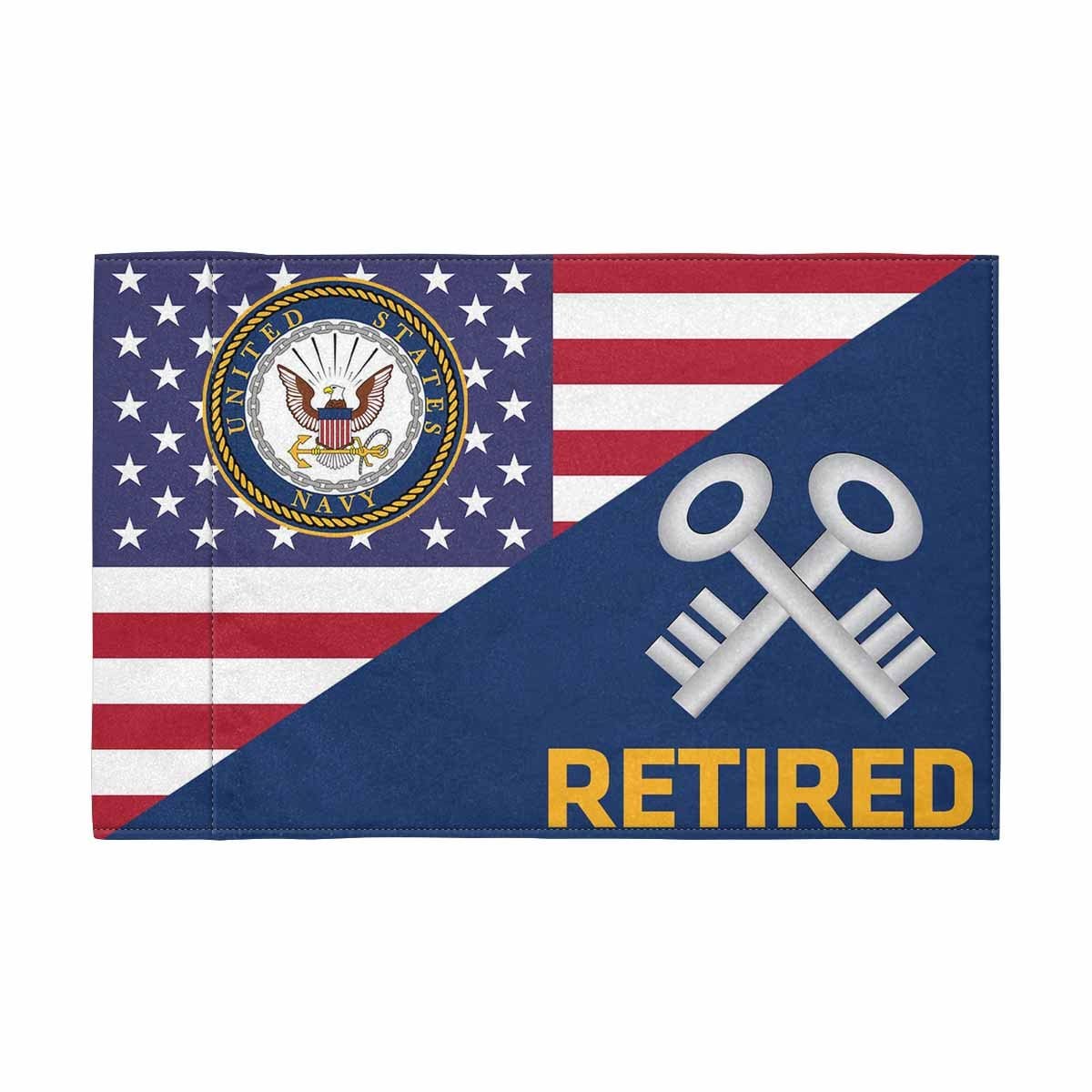 US Navy Storekeeper Navy SK Retired Motorcycle Flag 9" x 6" Twin-Side Printing D01-MotorcycleFlag-Navy-Veterans Nation