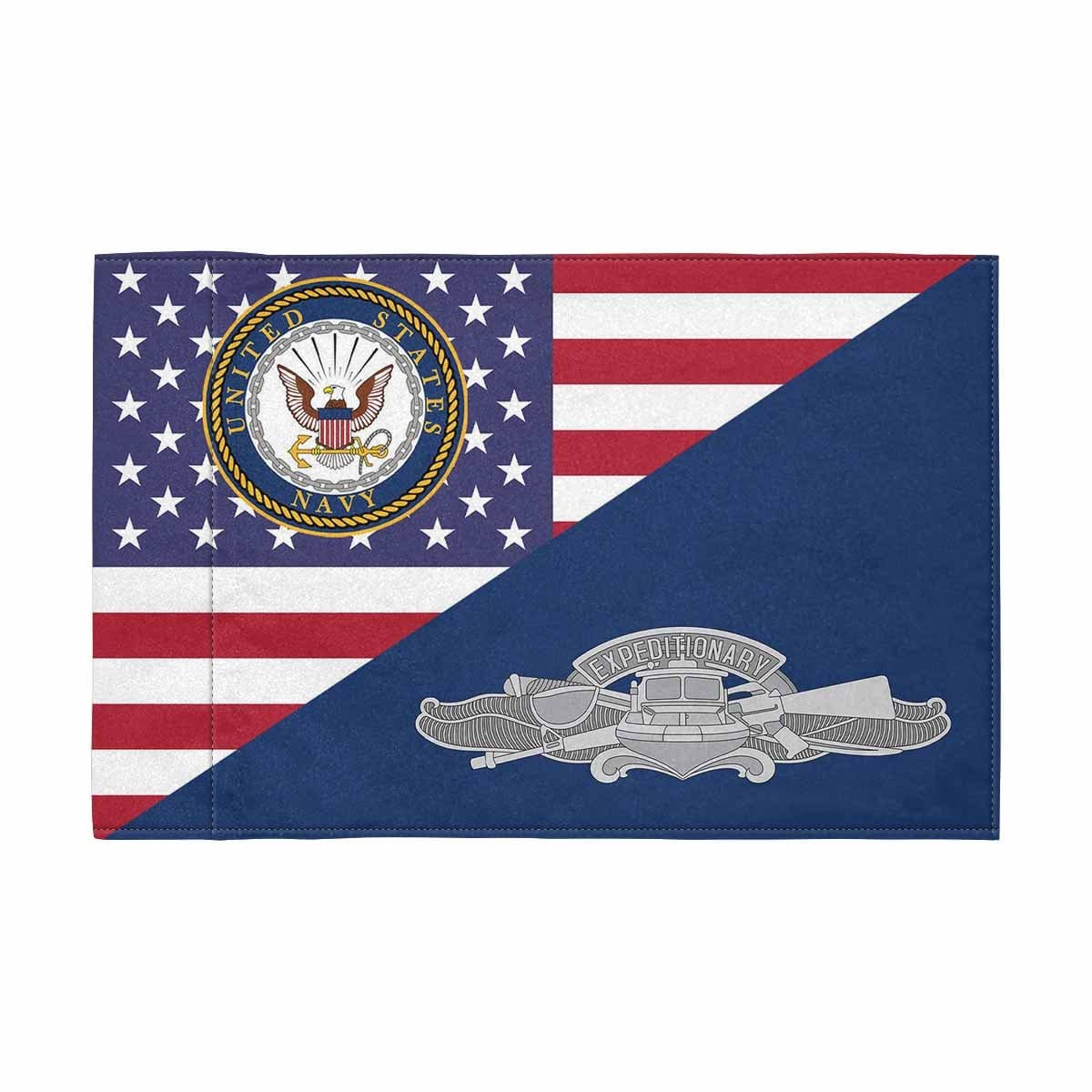 US Navy Expeditionary Warfare Specialist (EXW) Motorcycle Flag 9" x 6" Twin-Side Printing D01-MotorcycleFlag-Navy-Veterans Nation