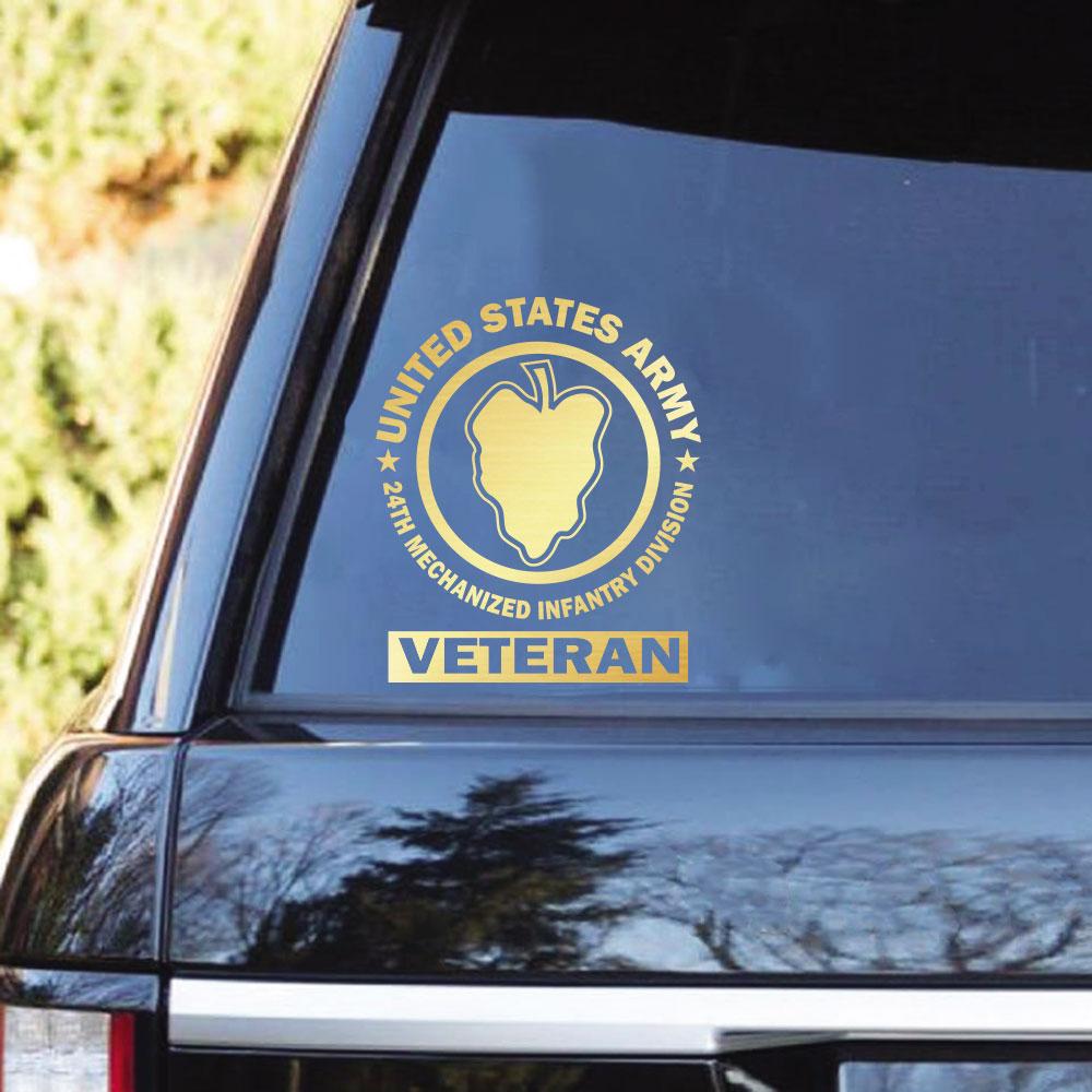 US Army 24th Mechnized Infantry Division Clear Stickers-Decal-Army-CSIB-Veterans Nation
