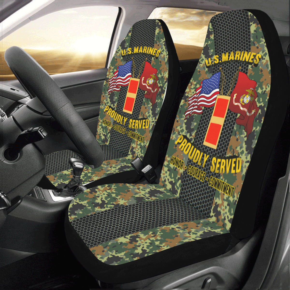 M.Corps W-1 Warrant Officer 1 WO1 M.Corps WO1 Warrant Officer Car Seat Covers (Set of 2)-SeatCovers-USMC-Ranks-Veterans Nation