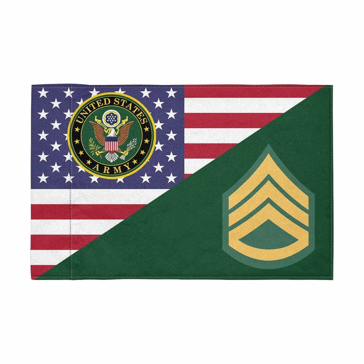 US Army E-6 SSG Motorcycle Flag 9" x 6" Twin-Side Printing D01-Garden Flag-Veterans Nation