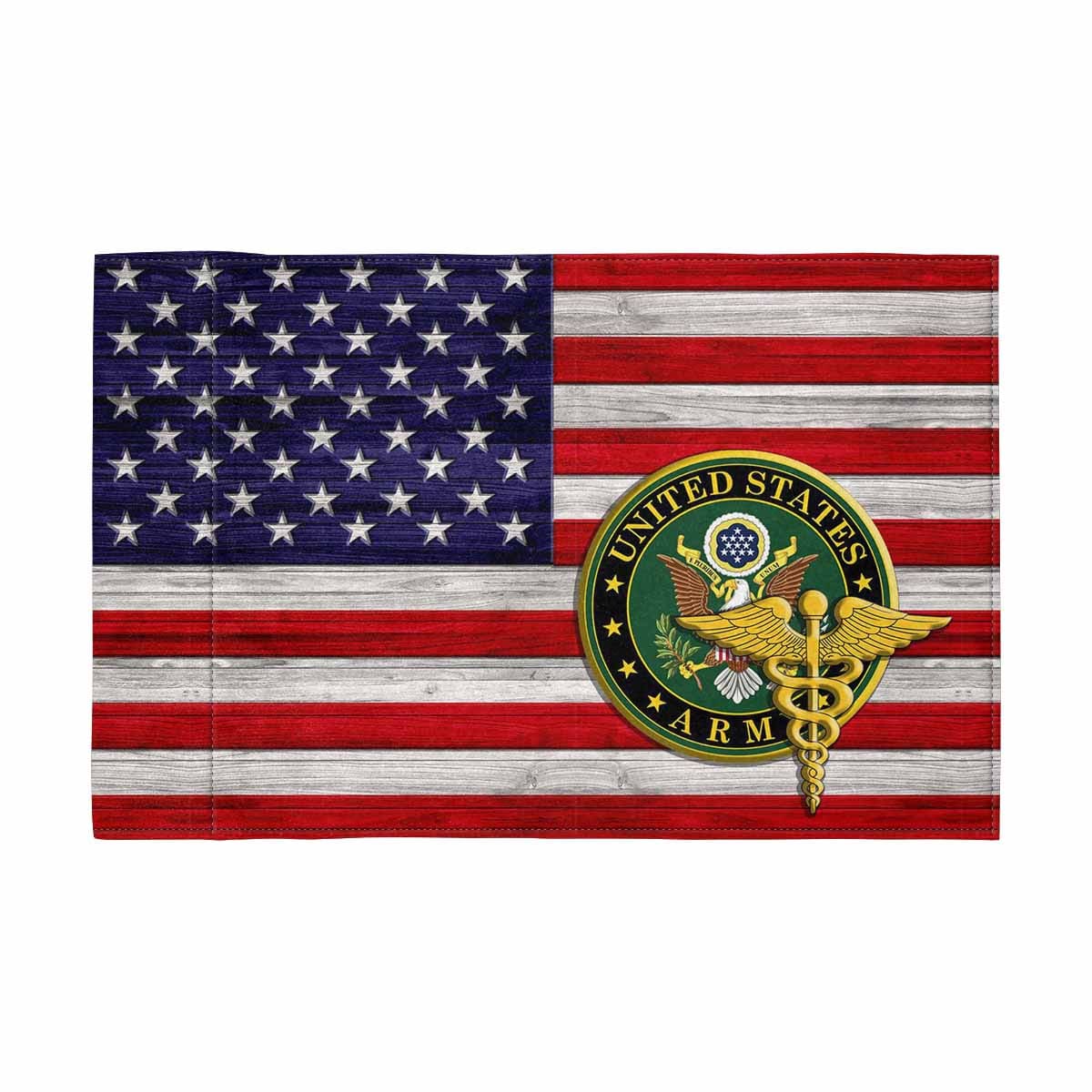 US Army Medical Corps Motorcycle Flag 9" x 6" Twin-Side Printing D02-MotorcycleFlag-Army-Veterans Nation