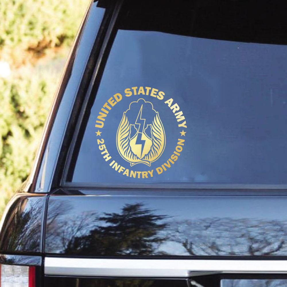 US Army 25th Infantry Division Unit Crest Clear Stickers-Decal-Army-CSIB-Veterans Nation