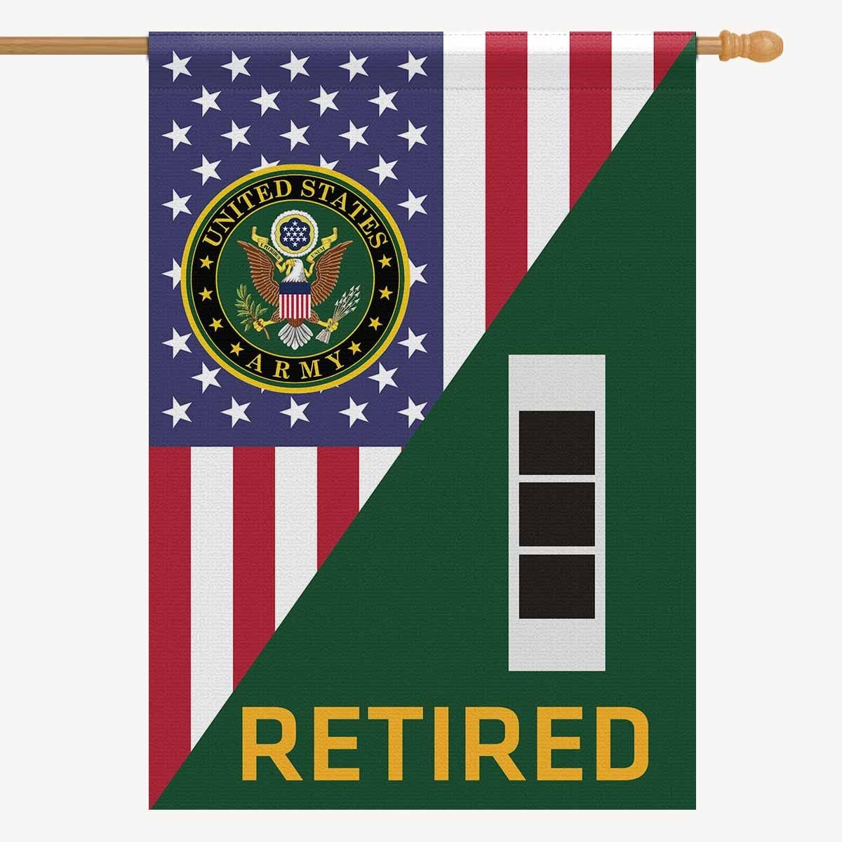 US Army W-3 Chief Warrant Officer 3 Retired House Flag 28 Inch x 40 Inch 2-Side Printing-HouseFlag-Army-Ranks-Veterans Nation