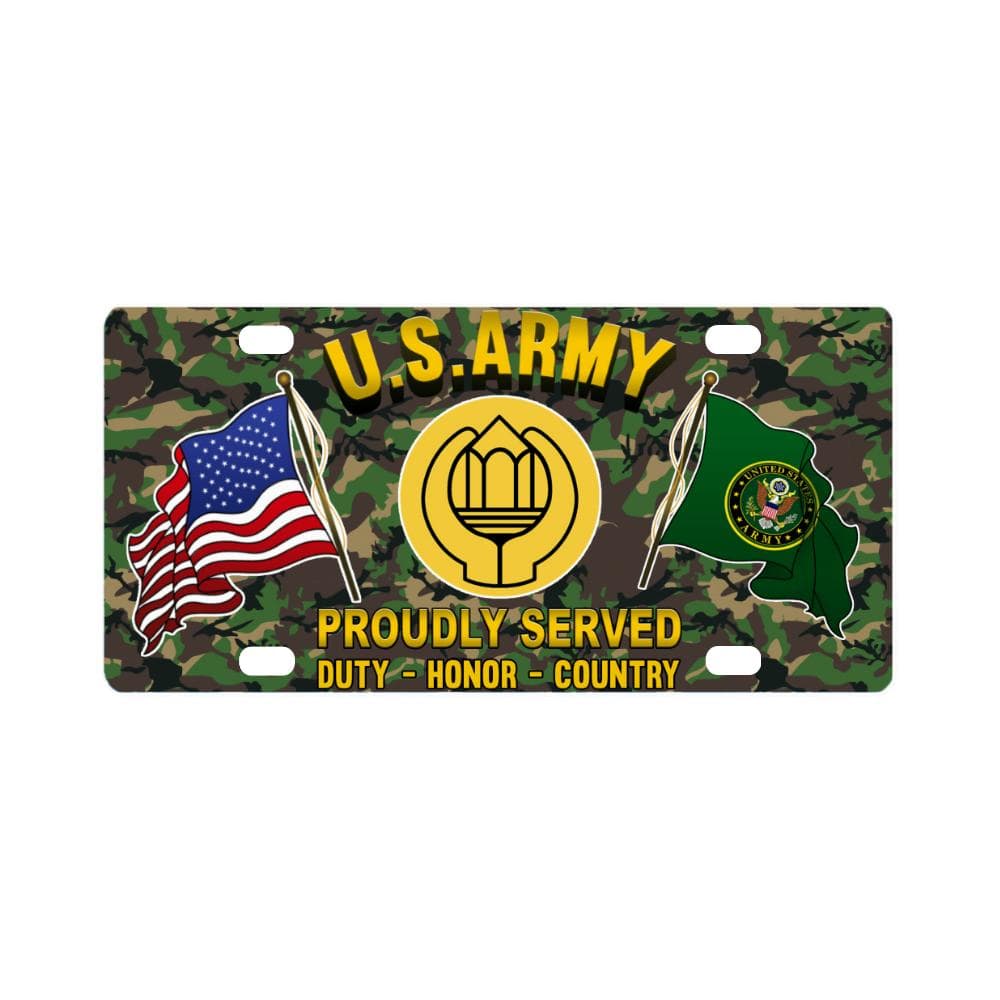 US Army Chaplain Assistant Proudly Plate Frame Classic License Plate-LicensePlate-Army-Branch-Veterans Nation