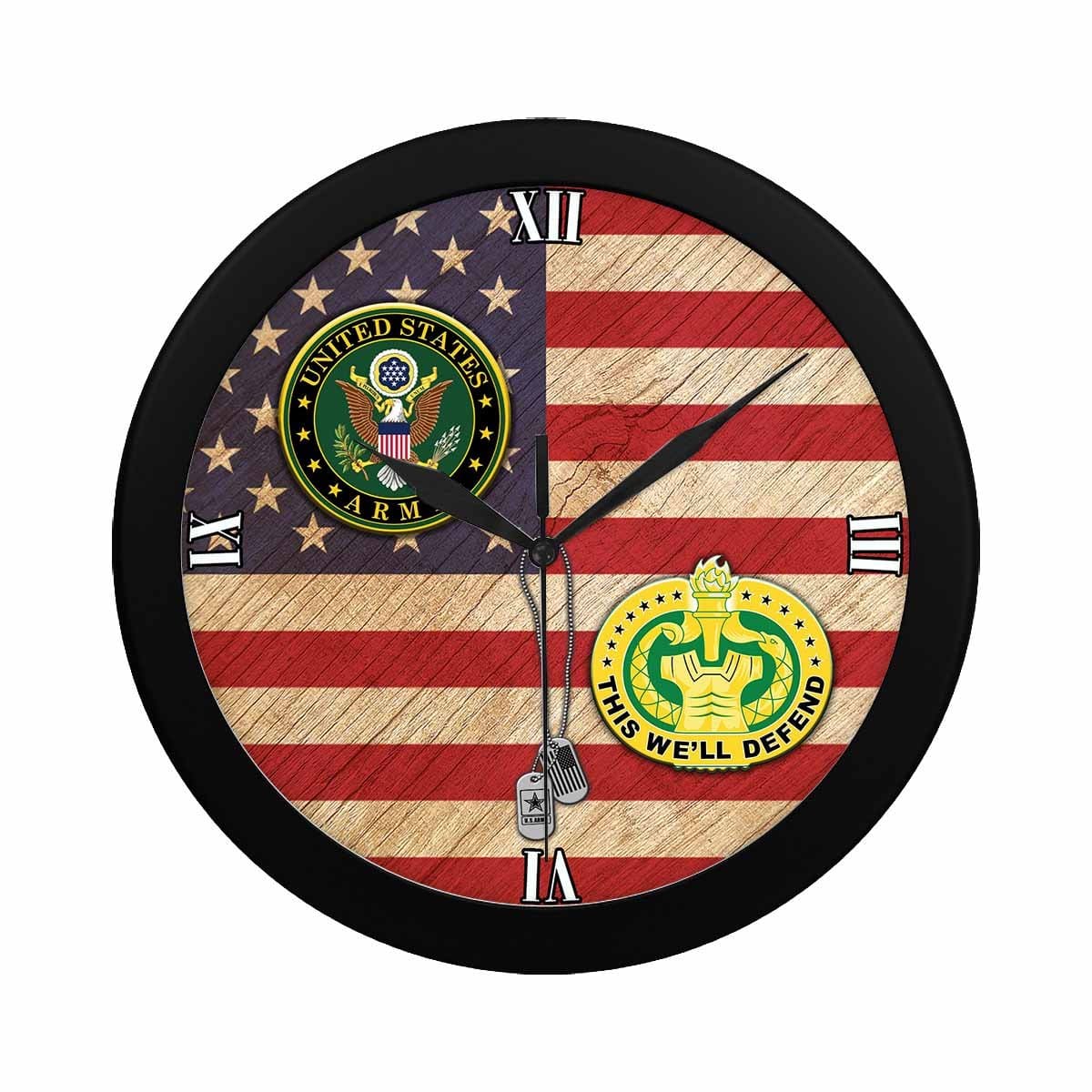 US Army Drill Sergeant Black Wall Clock-WallClocks-Army-Branch-Veterans Nation