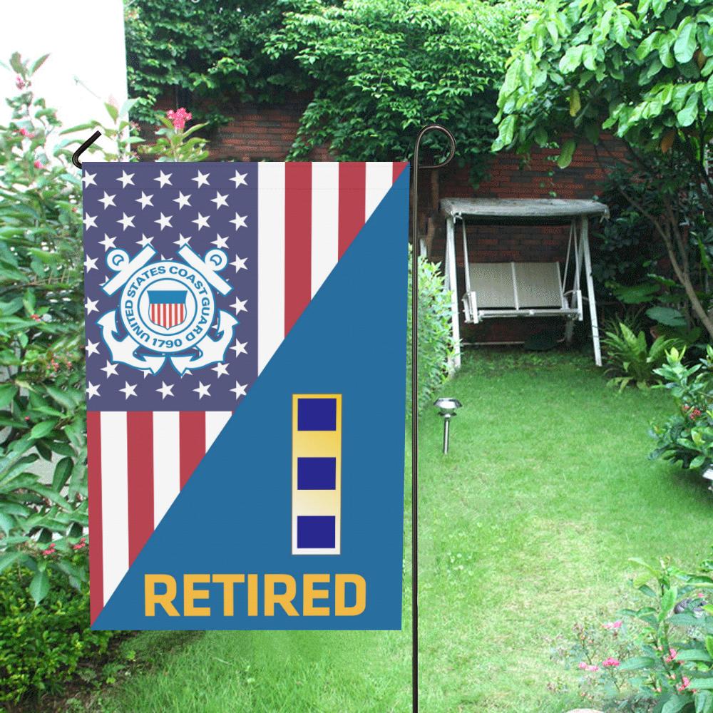 US Coast Guard W-2 Chief Warrant Officer 2 W2 CWO-2 Retired Garden Flag/Yard Flag 12 inches x 18 inches-GDFlag-USCG-Officer-Veterans Nation