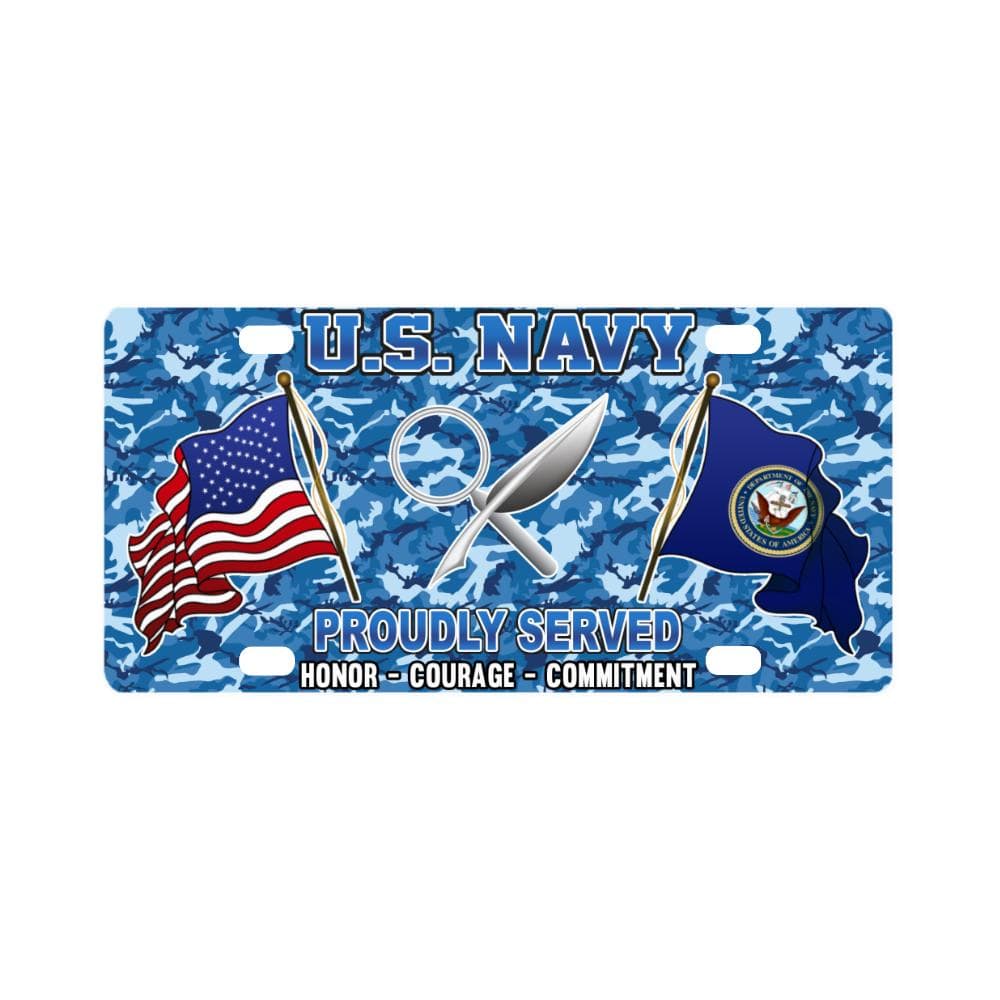 U.S Navy Intelligence Specialist Navy IS - Classic License Plate-LicensePlate-Navy-Rate-Veterans Nation
