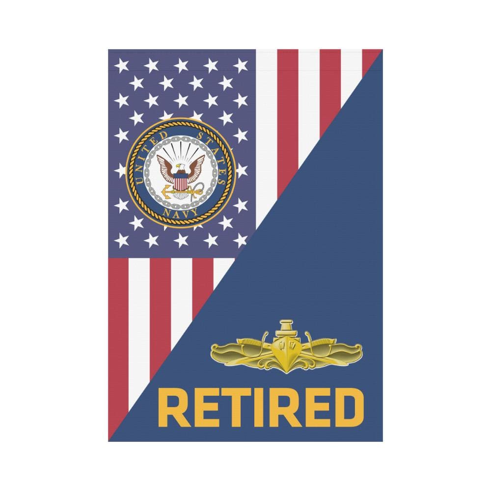 US Navy Surface Warfare Officer Retired House Flag 28 inches x 40 inches Twin-Side Printing-HouseFlag-Navy-Badge-Veterans Nation