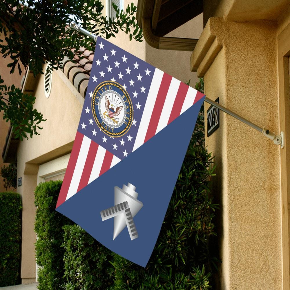 US Navy Builder Navy BU House Flag 28 inches x 40 inches Twin-Side Printing-HouseFlag-Navy-Rate-Veterans Nation