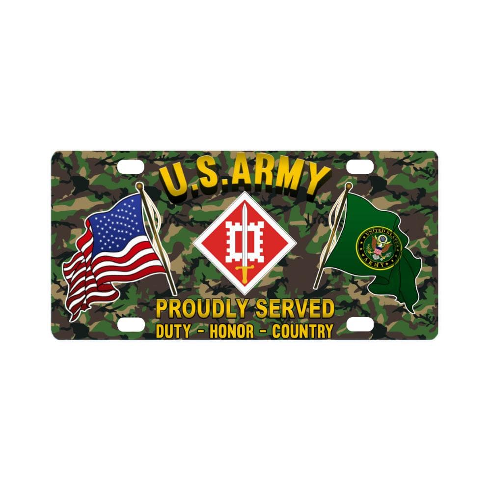 US ARMY 18TH ENGINEER BRIGADE- Classic License Plate-LicensePlate-Army-CSIB-Veterans Nation