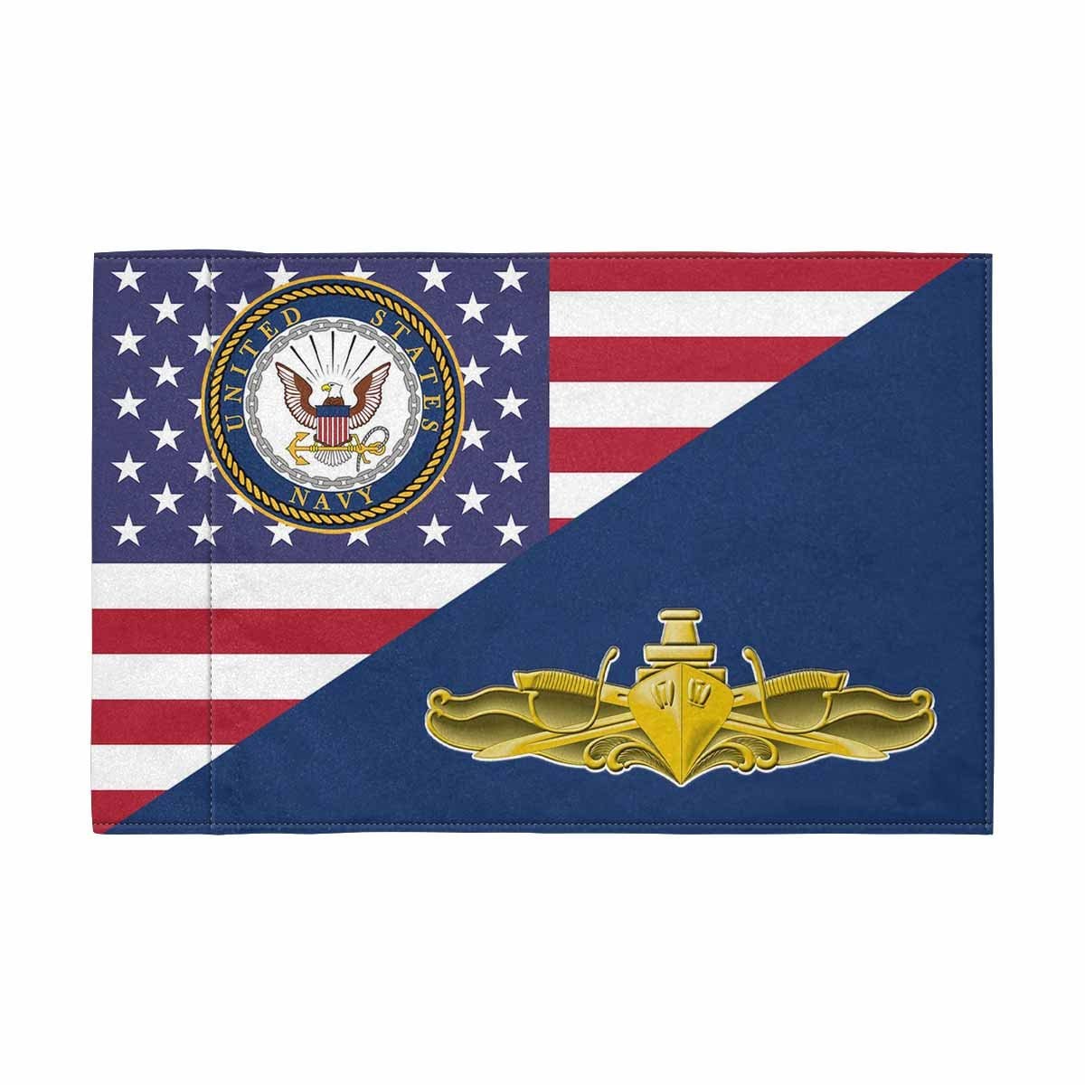 US Navy Surface Warfare Officer Motorcycle Flag 9" x 6" Twin-Side Printing D01-MotorcycleFlag-Navy-Veterans Nation