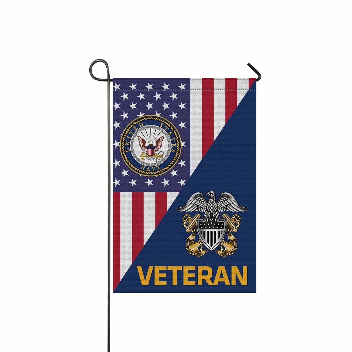 US Navy Officer Cap Device Veteran Garden Flag/Yard Flag 12 inches x 18 inches Twin-Side Printing-GDFlag-Navy-Collar-Veterans Nation