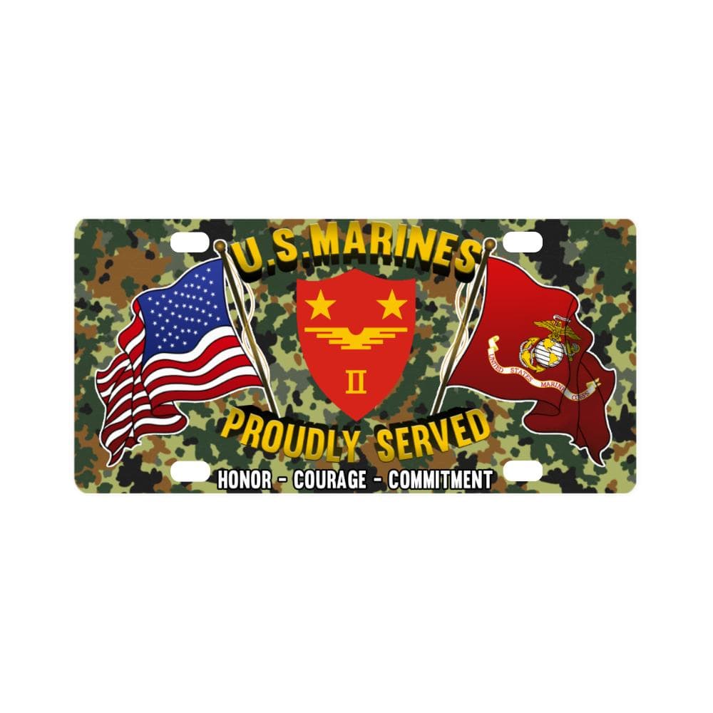 US Marine Corps 2nd MAW Classic License Plate Classic License Plate-LicensePlate-USMC-Division-Veterans Nation