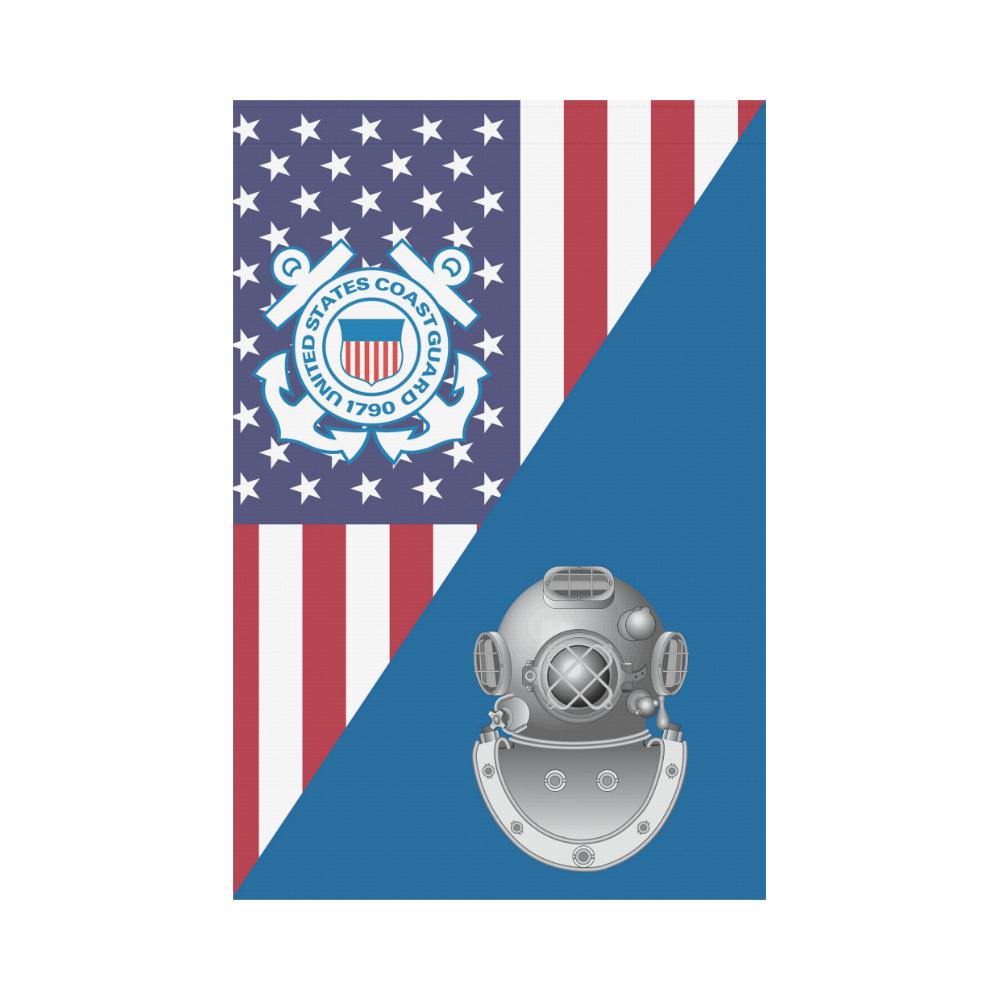 US Coast Guard Diver ND Garden Flag/Yard Flag 12 inches x 18 inches-GDFlag-USCG-Rate-Veterans Nation