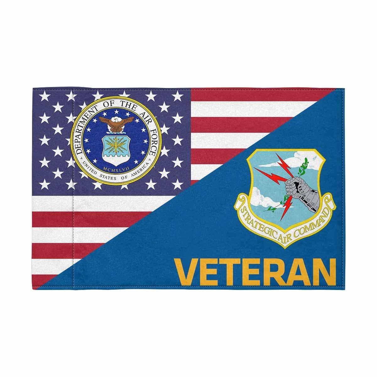 US Air Force Strategic Air Command Veteran Motorcycle Flag 9" x 6" Twin-Side Printing D01-MotorcycleFlag-USAF-Veterans Nation