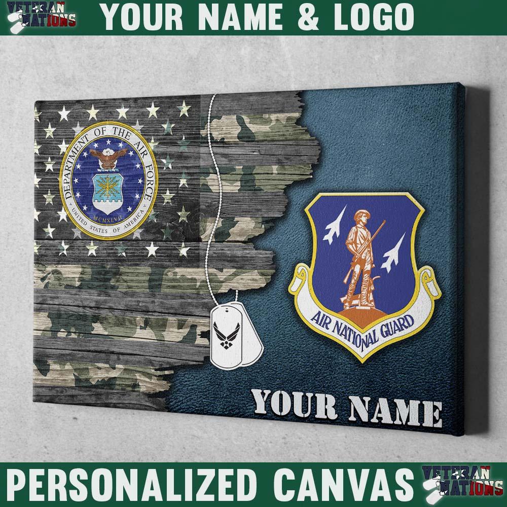 Personalized Canvas - U.S. Air Force Major Commands - Personalized Name & Logo-Canvas-Personalized-USAF-Shield-Veterans Nation